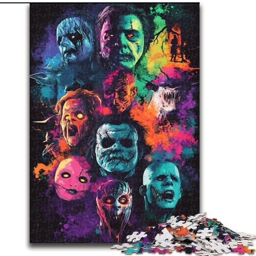 Puzzles für Erwachsene, 1000 Puzzles, Horrorfilme, Familienunterhaltungsspielzeug, ganze Familie, ab 14 Jahren (Größe 50x75cm) von MLADSOEHK