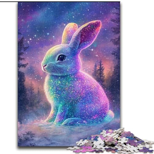 Puzzles für Erwachsene und Jugendliche, Neon Bunny, Spielspielzeug, jedes Teil ist einzigartig – anspruchsvolles Familienspiel für Kinder ab 14 Jahren (Größe 50x75cm) von MLADSOEHK