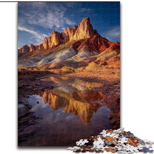 Puzzles für Erwachsene und Jugendliche, farbenfrohe Bergkette, Spielspielzeug, jedes Teil ist einzigartig – anspruchsvolles Familienspiel für Kinder ab 14 Jahren (Größe 26x38cm) von MLADSOEHK