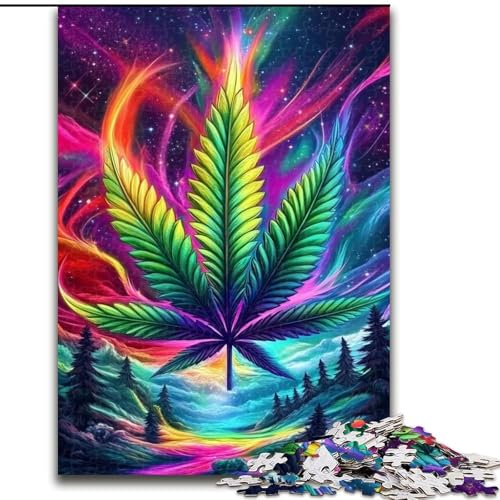 Puzzles für Erwachsene und Jugendliche, psychedelische Bunte Blätter, Spielspielzeug, jedes Teil ist einzigartig – anspruchsvolles Familienspiel für Kinder ab 14 Jahren (Größe 26x38cm) von MLADSOEHK