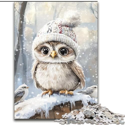 Puzzles für Teenager, 1000 Teile, Baby-Eule, für Lernspiele, Herausforderungsspielzeug, einzigartige Heimdekoration und Geschenke (Größe 26x38cm) von MLADSOEHK