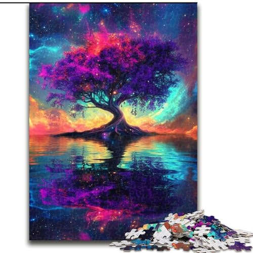 Puzzles für Teenager, 1000 Teile, Baum des Lebens, für Lernspiele, Herausforderungsspielzeug, einzigartige Heimdekoration und Geschenke (Größe 26x38cm) von MLADSOEHK
