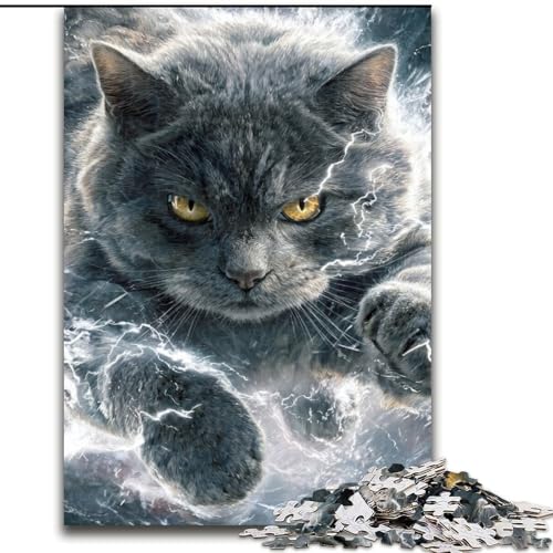 Puzzles für Teenager, 1000 Teile, Fantasy-Katze, für Lernspiele, Herausforderungsspielzeug, einzigartige Heimdekoration und Geschenke (Größe 50x75cm) von MLADSOEHK