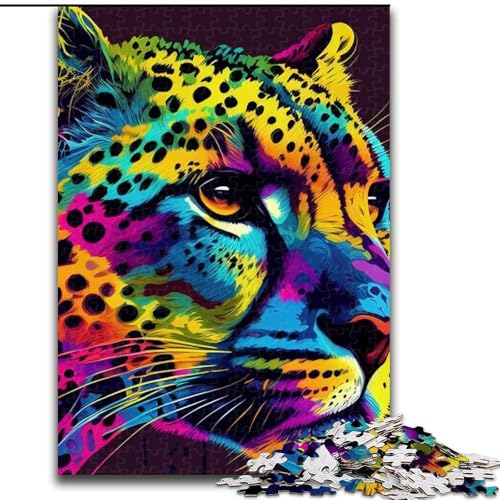 Puzzles für Teenager, 1000 Teile, Gepard, Pop-Art-Tier, Spiele, Spielzeug, Geschenk, einzigartige Geburtstags- und Geschenkideen für Kinder ab 14 Jahren (Größe 50x75cm) von MLADSOEHK
