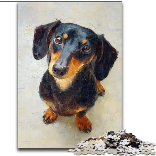 Puzzles für Teenager, 1000 Teile, Happy Dackel, Spiele, Spielzeug, Geschenk, einzigartige Geburtstags- und Geschenkideen für Kinder ab 14 Jahren (Größe 26x38cm) von MLADSOEHK