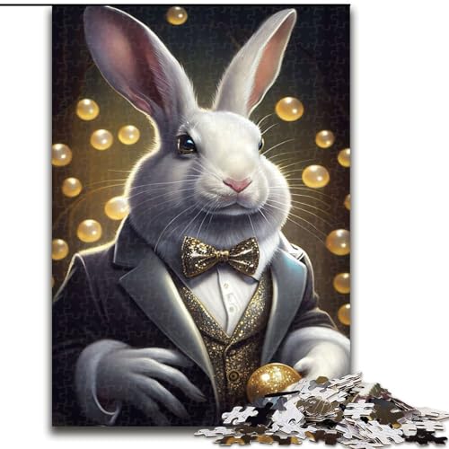 Puzzles für Teenager, 1000 Teile, Kaninchenanzug, Tier, Spiele, Spielzeug, Geschenk, einzigartige Geburtstags- und Geschenkideen für Kinder ab 14 Jahren (Größe 26x38cm) von MLADSOEHK