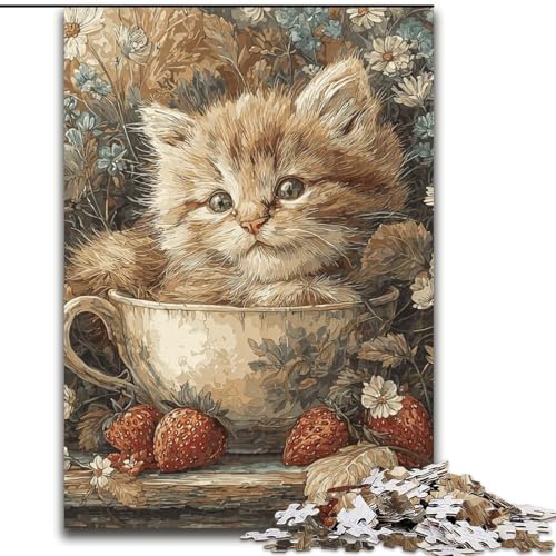 Puzzles für Teenager, 1000 Teile, Katzen-Puzzle, für Lernspiele, Herausforderungsspielzeug, einzigartige Heimdekoration und Geschenke (Größe 50x75cm) von MLADSOEHK