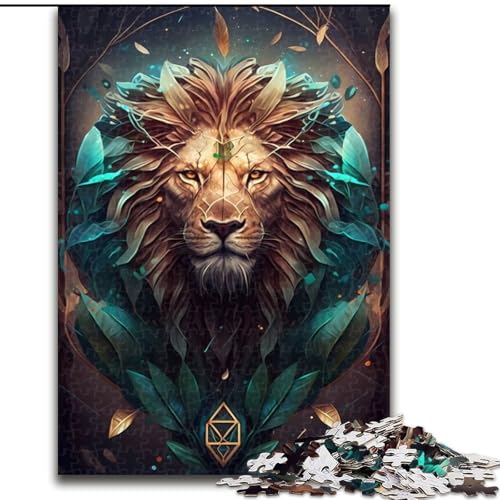 Puzzles für Teenager, 1000 Teile, Löwe, Fabelwesen, für Lernspiele, Herausforderungsspielzeug, einzigartige Heimdekoration und Geschenke (Größe 26x38cm) von MLADSOEHK