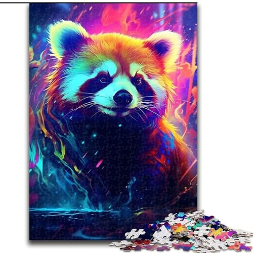 Puzzles für Teenager, 1000 Teile, Neonroter Panda, Spiele, Spielzeug, Geschenk, einzigartige Geburtstags- und Geschenkideen für Kinder ab 14 Jahren (Größe 26x38cm) von MLADSOEHK