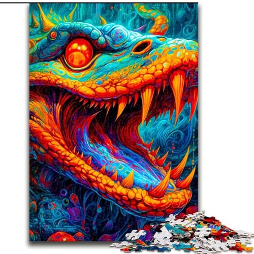 Puzzles für Teenager, 1000 Teile, Puzzle Schlange, Spiele, Spielzeug, Geschenk, einzigartige Geburtstags- und Geschenkideen für Kinder ab 14 Jahren (Größe 50x75cm) von MLADSOEHK
