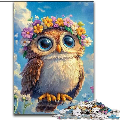Puzzles für Teenager, 1000 Teile, Tier-Eule, für Lernspiele, Herausforderungsspielzeug, einzigartige Heimdekoration und Geschenke (Größe 26x38cm) von MLADSOEHK