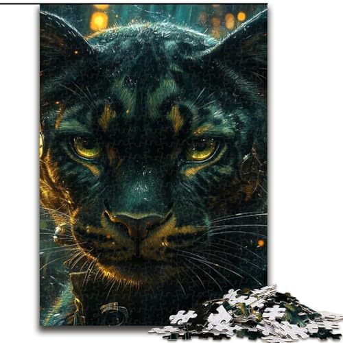 Puzzles für Teenager, 1000 Teile, Tier-Leopard, Spiele, Spielzeug, Geschenk, einzigartige Geburtstags- und Geschenkideen für Kinder ab 14 Jahren (Größe 50x75cm) von MLADSOEHK