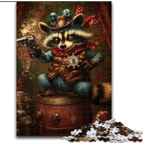 Puzzles für Teenager, 1000 Teile, Waschbär, Spiele, Spielzeug, Geschenk, einzigartige Geburtstags- und Geschenkideen für Kinder ab 14 Jahren (Größe 26x38cm) von MLADSOEHK