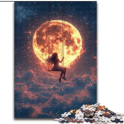 Puzzles für Teenager, 1000-teiliges Puzzle, Mondlandschaft, für Lernspiele, Herausforderungsspielzeug, einzigartige Heimdekoration und Geschenke (Größe 26x38cm) von MLADSOEHK