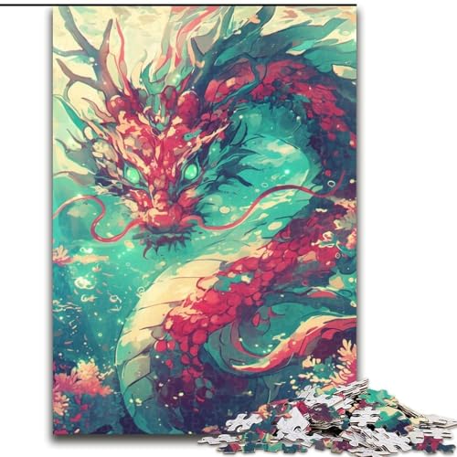 Puzzles für Teenager, 1000-teiliges Puzzle, chinesischer Drache, Spiele, Spielzeug, Geschenk, einzigartige Geburtstags- und Geschenkideen für Kinder ab 14 Jahren (Größe 26x38cm) von MLADSOEHK