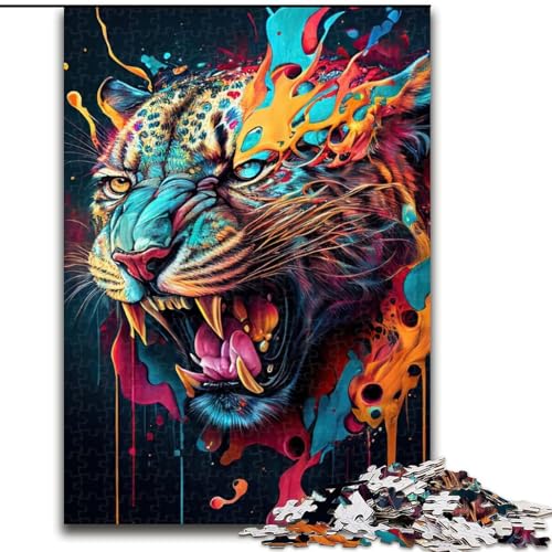Puzzles für Teenager, 1000-teiliges Puzzle Der geheimnisvolle Leopard, Spiele, Spielzeug, Geschenk, einzigartige Geburtstags- und Geschenkideen für Kinder ab 14 Jahren (Größe 26x38cm) von MLADSOEHK