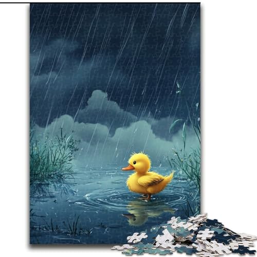 Puzzles für Teenager, 1000-teiliges Puzzle Kleine gelbe Ente im Regen, Spiele, Spielzeug, Geschenk, einzigartige Geburtstags- und Geschenkideen für Kinder ab 14 Jahren (Größe 50x75cm) von MLADSOEHK