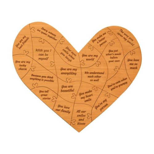 Personalisiertes Holz-Puzzle, Herz-Puzzle, graviertes Liebesgeschenk für Sie und Ihn, Holznamensymbol, Schreibtisch, Schlafzimmer, Heimdekoration für Familie von MLEHN