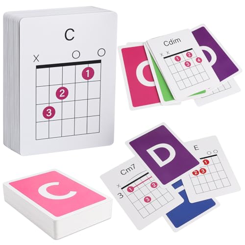 Guitar Chord Flashcards - 56Pcs Akustik- & E-Gitarre Lernen Cheat Sheets - Lernen Sie wesentliche Akkorde schnell & einfach | Perfekt für Anfänger und Profis Guitar Chord Flashcards - 56Pcs Akustik- & E-Gitarre Lernen Cheat Sheets - Lernen Sie wesentliche Akkorde schnell & einfach | Perfekt für Anfänger und Profis von MLEJIAKJ