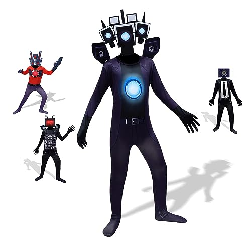 MLKIN Kameramann Titan Bodysuit für Jungen 7-8 Jahre Skibidi Toilette Halloween Skibidi Toilette Cosplay Horror Videospiel Overall Kostüm MLKIN Kameramann Titan Bodysuit für Jungen 7-8 Jahre Skibidi Toilette Halloween Skibidi Toilette Cosplay Horror Videospiel Overall Kostüm von MLKIN