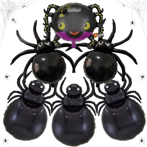 MLPKOI 6 Stück Halloween Luftballons, Große Halloween Spinne Luftballons, Folienballon für Party Deko, Tiere Ballons für Kinder Geburtstag Party Deko, Horror Luftballon für Kinder Geschenk MLPKOI 6 Stück Halloween Luftballons, Große Halloween Spinne Luftballons, Folienballon für Party Deko, Tiere Ballons für Kinder Geburtstag Party Deko, Horror Luftballon für Kinder Geschenk von MLPKOI