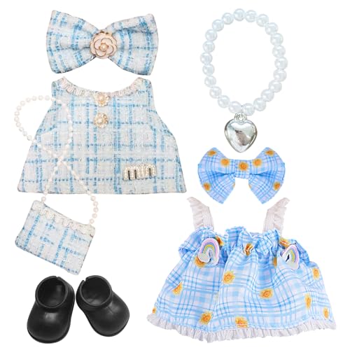 MLPKOI Kleidung, Stylische Puppenkleidung für 17cm Plüschpuppe, 7 Stück Kleidung für Plüschpuppen, Doll Clothing für Anhänge, DIY-Puppengeschenke, Puppenbekleidung Niedliches Mini von MLPKOI