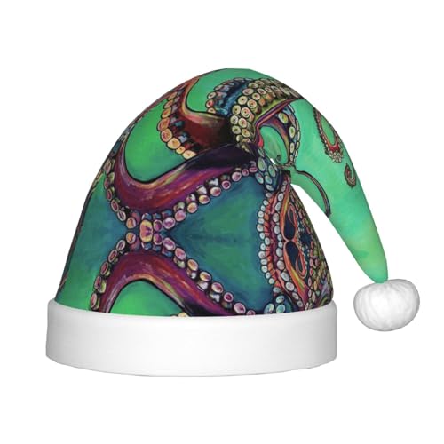MLTRFGJ Niedliche Weihnachtsmütze mit Oktopus-Motiv, geeignet für Urlaub und Partydekoration von MLTRFGJ