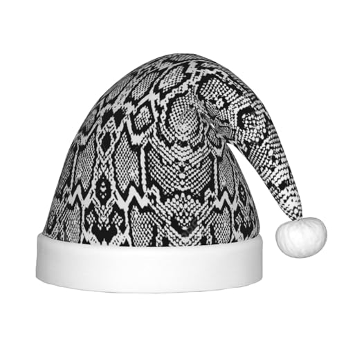 MLTRFGJ Schwarz-weiße Schlangenhaut-bedruckte Kinder-Weihnachtsmütze, geeignet für Urlaub und Party-Dekoration MLTRFGJ Schwarz-weiße Schlangenhaut-bedruckte Kinder-Weihnachtsmütze, geeignet für Urlaub und Party-Dekoration von MLTRFGJ
