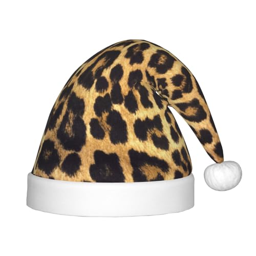 MLTRFGJ Weihnachtsmütze für Kinder, Leopardenmuster, geeignet für Urlaub und Partydekoration von MLTRFGJ