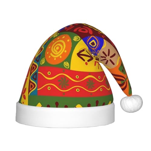 MLTRFGJ Weihnachtsmütze für Kinder, Motiv: afrikanische Nationalmuster, geeignet für Urlaub und Partydekoration MLTRFGJ Weihnachtsmütze für Kinder, Motiv: afrikanische Nationalmuster, geeignet für Urlaub und Partydekoration von MLTRFGJ