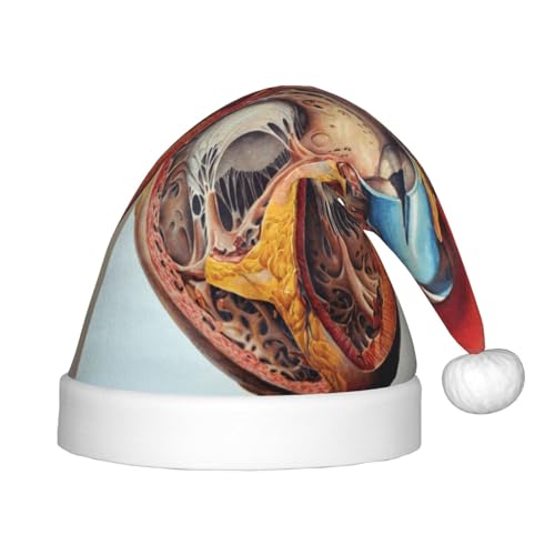 MLTRFGJ Weihnachtsmütze für Kinder, Motiv: menschliche Anatomie, Herzdiagramm, bedruckt, geeignet für Urlaub und Party-Dekoration von MLTRFGJ