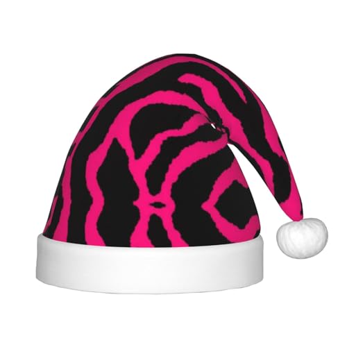 MLTRFGJ Weihnachtsmütze für Kinder, Zebra-Tiger, Leopardenmuster, Rosa, bedruckt, geeignet für Urlaub und Party-Dekoration von MLTRFGJ