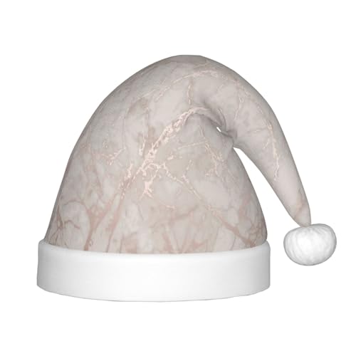 MLTRFGJ Weihnachtsmütze für Kinder, rotgoldener Marmor-Druck, geeignet für Urlaub und Party-Dekoration von MLTRFGJ