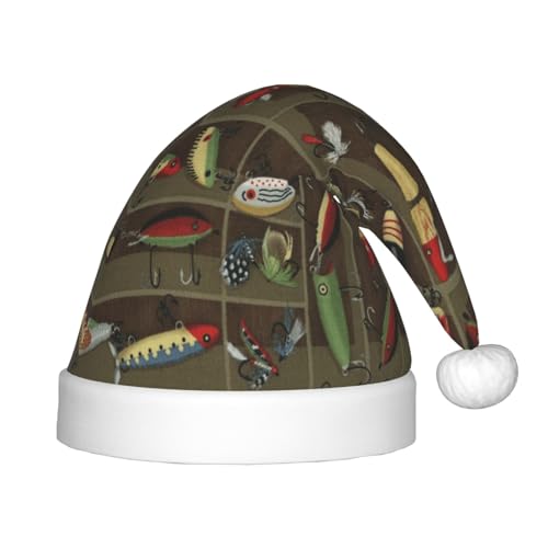 MLTRFGJ Weihnachtsmütze im Fischköder-Stil, bedruckt, geeignet für Urlaub und Partydekoration MLTRFGJ Weihnachtsmütze im Fischköder-Stil, bedruckt, geeignet für Urlaub und Partydekoration von MLTRFGJ
