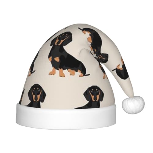 MLTRFGJ Weihnachtsmütze mit Dackel-Motiv, für Kinder, geeignet für Urlaub und Partydekoration MLTRFGJ Weihnachtsmütze mit Dackel-Motiv, für Kinder, geeignet für Urlaub und Partydekoration von MLTRFGJ