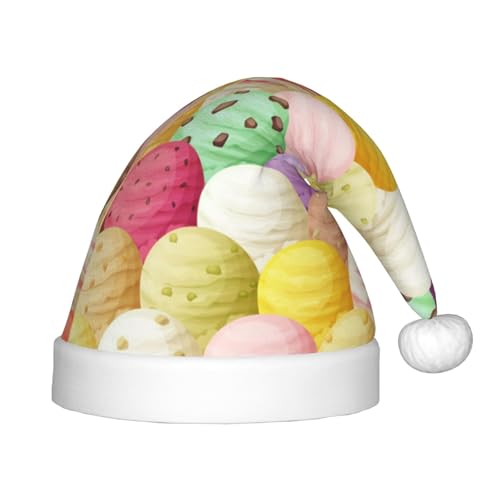 MLTRFGJ Weihnachtsmütze mit Eiscreme-Druck, geeignet für Urlaub und Party-Dekoration von MLTRFGJ