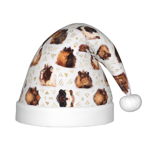 MLTRFGJ Weihnachtsmütze mit Meerschweinchen-Motiv, bedruckt, geeignet für Urlaub und Partydekoration von MLTRFGJ