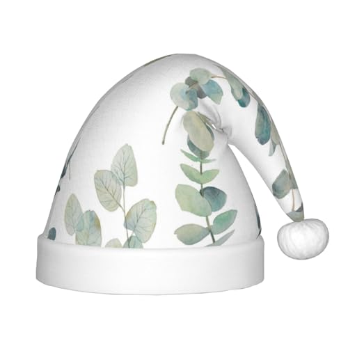 MLTRFGJ Weißer, natürlicher grüner Zweig-Druck, Kinder-Weihnachtsmütze, geeignet für Urlaub und Party-Dekoration MLTRFGJ Weißer, natürlicher grüner Zweig-Druck, Kinder-Weihnachtsmütze, geeignet für Urlaub und Party-Dekoration von MLTRFGJ