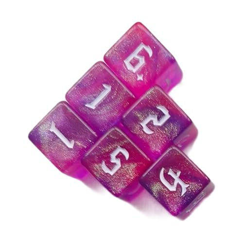 MLWSKERTY 6pcs/Set 6 Seitig Sided Acryl Dices Bildungsrundung Ecke Dices Dices Set 16mm Solid Game Dices Set Mit Großer Anzahl von MLWSKERTY
