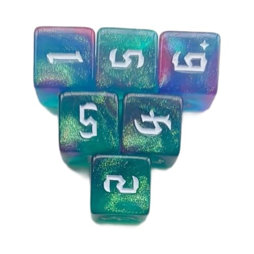 MLWSKERTY 6pcs/Set 6 Seitig Sided Acryl Dices Bildungsrundung Ecke Dices Dices Set 16mm Solid Game Dices Set Mit Großer Anzahl von MLWSKERTY