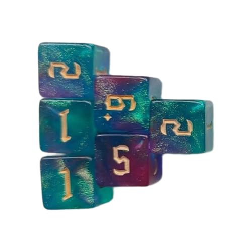 MLWSKERTY 6pcs/Set 6 Seitig Sided Acryl Dices Bildungsrundung Ecke Dices Dices Set 16mm Solid Game Dices Set Mit Großer Anzahl von MLWSKERTY