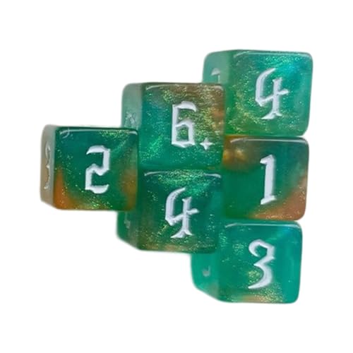 MLWSKERTY 6pcs/Set 6 Seitig Sided Acryl Dices Bildungsrundung Ecke Dices Dices Set 16mm Solid Game Dices Set Mit Großer Anzahl von MLWSKERTY