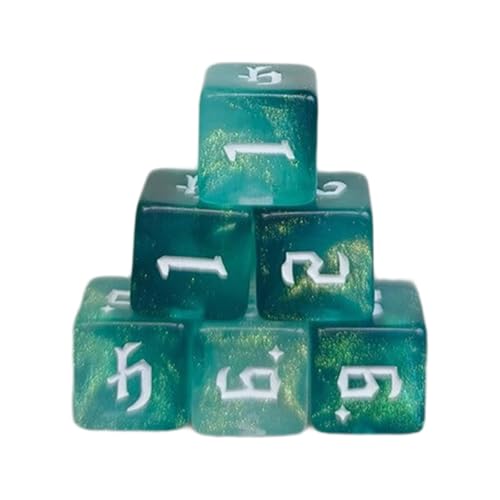 MLWSKERTY 6pcs/Set 6 Seitig Sided Acryl Dices Bildungsrundung Ecke Dices Dices Set 16mm Solid Game Dices Set Mit Großer Anzahl von MLWSKERTY