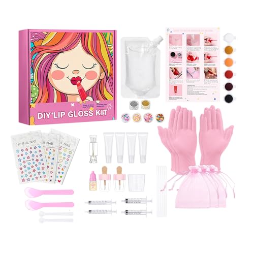 MLWSKERTY Craft Lip Gloss Kits Für Kinder Und Teenager Mädchen Einfach Zu Verwenden Lipgloss Making Set Mit Glitters Effekten Schulhandwerksangebot von MLWSKERTY