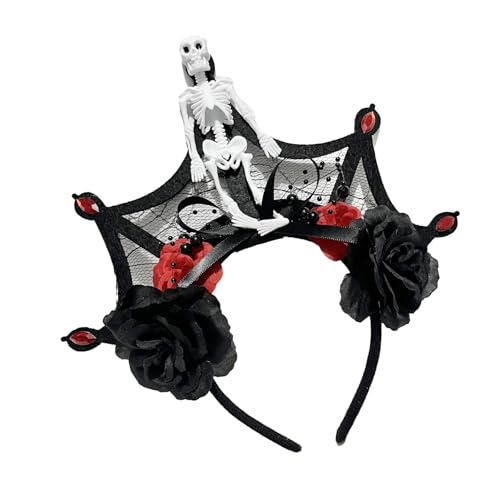 MLWSKERTY Des Toten Skeletts Spitzen Haar Hoop Halloween Braut Skelett Rollenspiele Kostüm Proms Party Live Show Kopfbedeckung von MLWSKERTY
