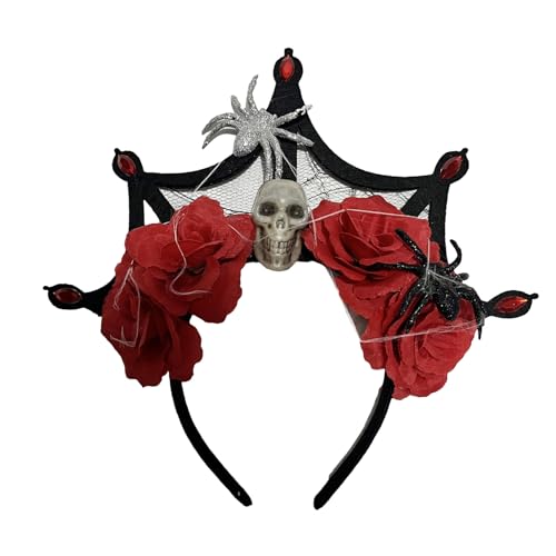 MLWSKERTY Des Toten Skeletts Spitzen Haar Hoop Halloween Braut Skelett Rollenspiele Kostüm Proms Party Live Show Kopfbedeckung von MLWSKERTY