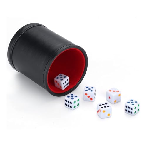 MLWSKERTY Dices Cup Bracket Rollen Die Dices Brettspiel Cups Container Dices Game Requisis Dices Shake Container PU Ledervorräte von MLWSKERTY