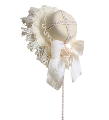 MLWSKERTY Elegante Spitzenhut-Haarspange, Cosplay-Band, handgefertigtes Haar-Accessoire für Damen, Perlen, Fascinator, zarter Hut MLWSKERTY Elegante Spitzenhut-Haarspange, Cosplay-Band, handgefertigtes Haar-Accessoire für Damen, Perlen, Fascinator, zarter Hut von MLWSKERTY