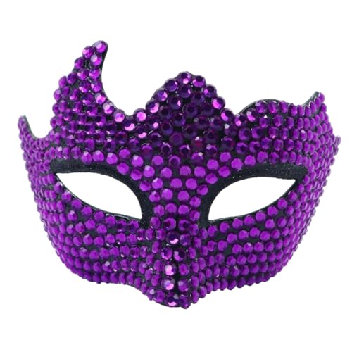 MLWSKERTY Funkelnde Strass-Partymaske mit verstellbarem Riemen, Halloween-Csotume für Modebegeisterte und Maskenliebhaber von MLWSKERTY