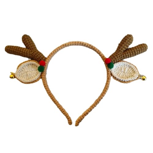 MLWSKERTY Gestrickte Weihnachtsdekoration, Weihnachtsbaum/Geweih, Haarreif mit Glocken, Bühnenshow, Haarband, Festival, Feiern, Kopfbedeckung MLWSKERTY Gestrickte Weihnachtsdekoration, Weihnachtsbaum/Geweih, Haarreif mit Glocken, Bühnenshow, Haarband, Festival, Feiern, Kopfbedeckung von MLWSKERTY